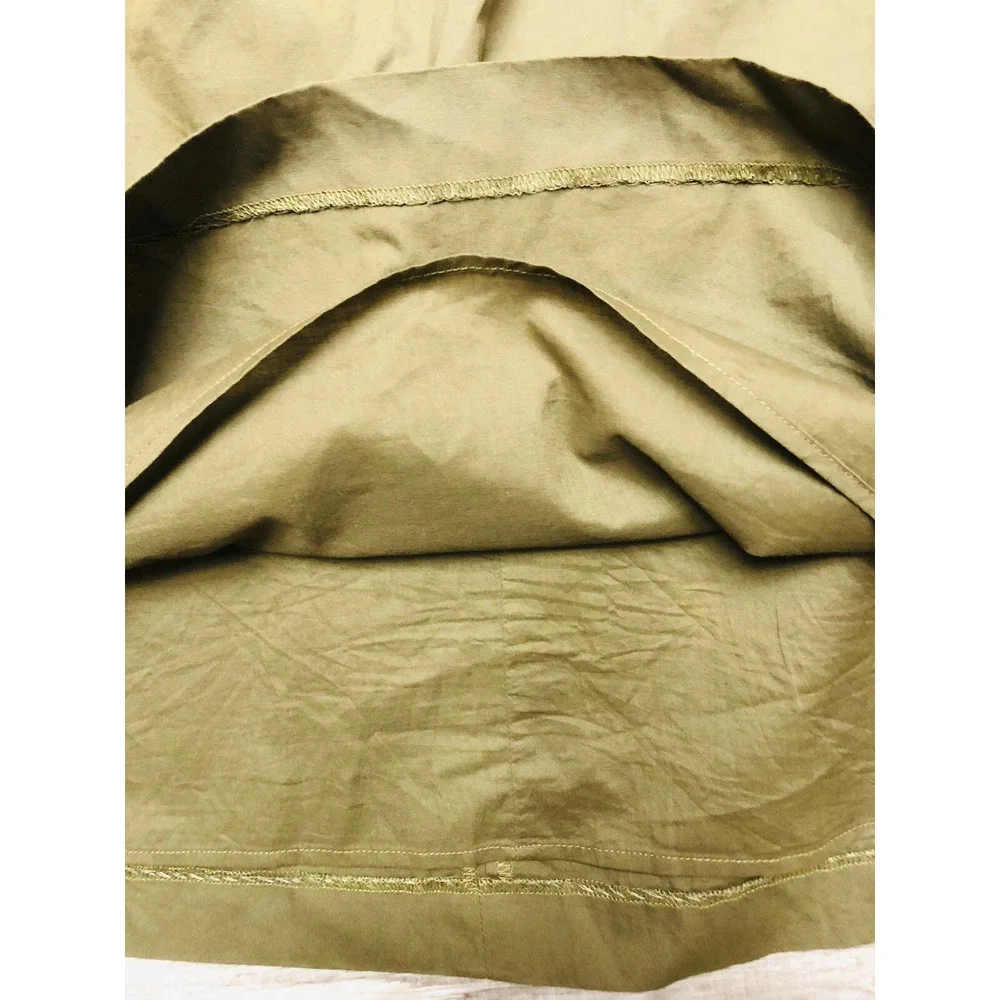 Madewell  Skirt 6 Green Military Khaki Pleated‎ Midi Lined